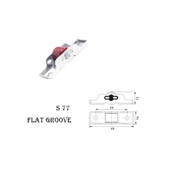 S77 flat groove stainless steel rollers for sliding glass window.jpg