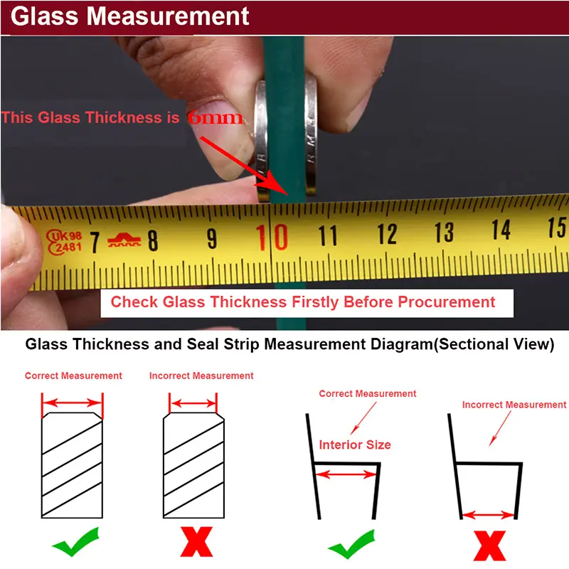 Custom shower door weather strip