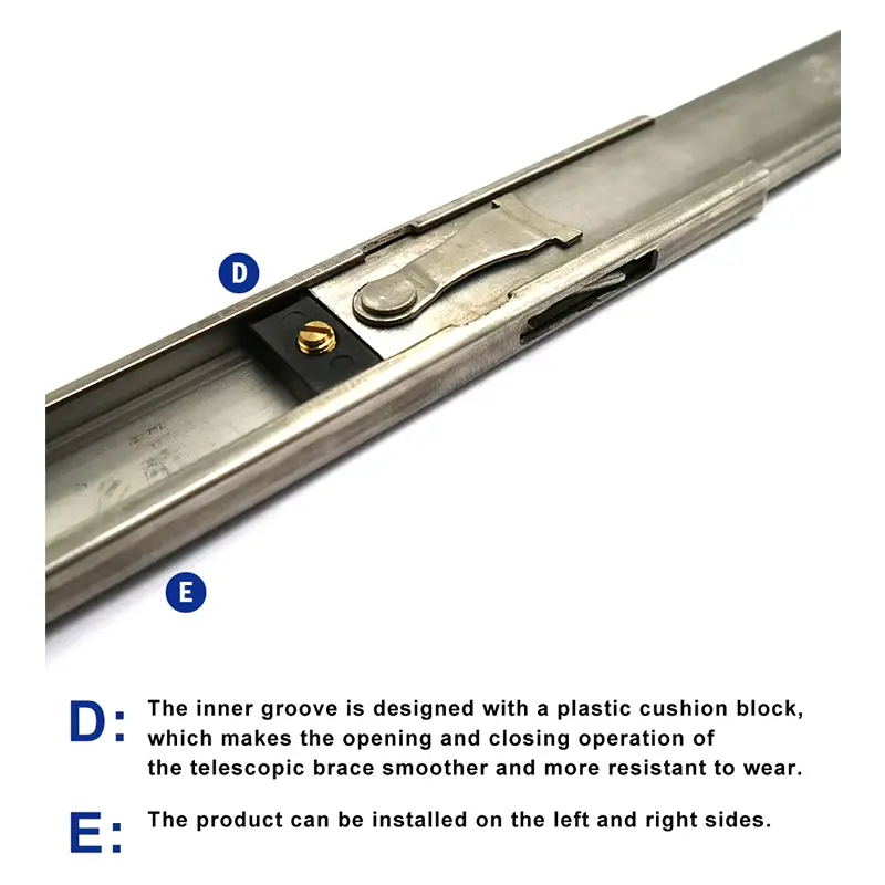 European casement window limit stay