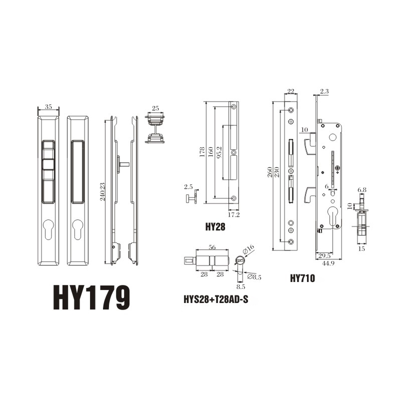 HY179 SLIDING DOOR LOCKrbg