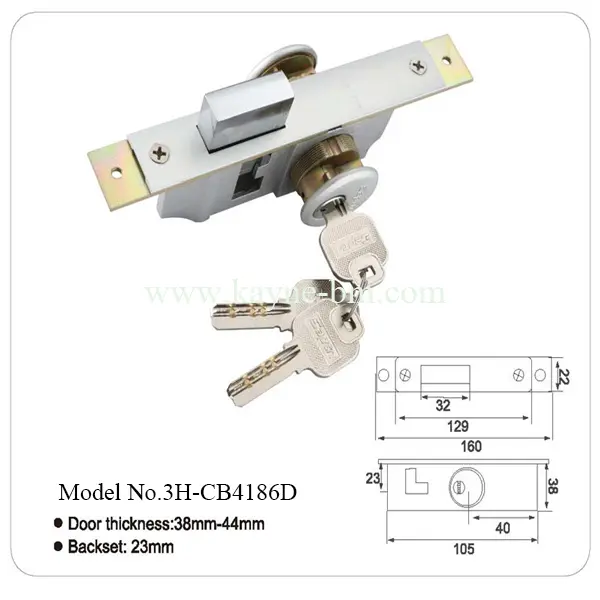 3H-CB4186 series, High security Stainless steel double key aluminum frame floor door lock