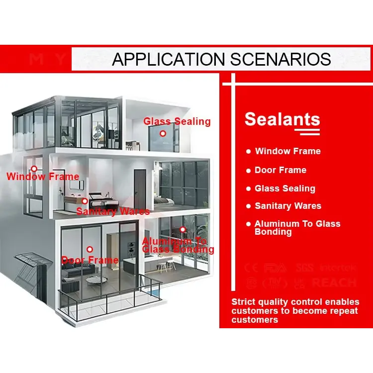 waterproof silicone sealant for glass