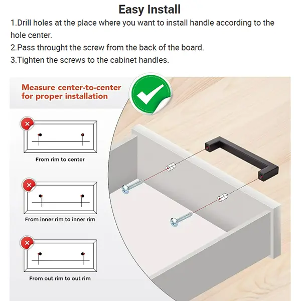 EASY INSTALL Durable Square Bar Handles